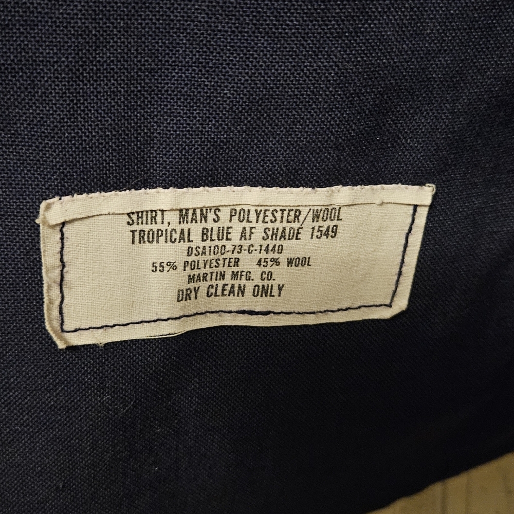Navy Blue Military Field Shirt with Insignia - Picture 3 of 5